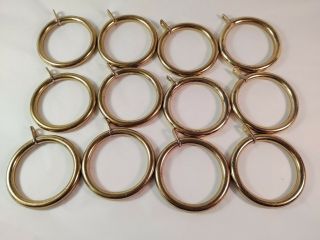 12 3 Inch Solid Brass Curtain Rings (2 1/2 Inch Inside).  Very Heavy 3 Lbs 7 Oz.