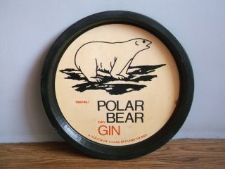 Rare Vintage " Polar Bear " Dry Gin Advertising Tin Tray Of 80 