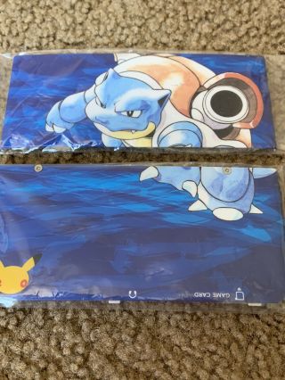 Nintendo 3ds Cover Plates Pokemon 20th Anniversary Blastoise Rare Htf