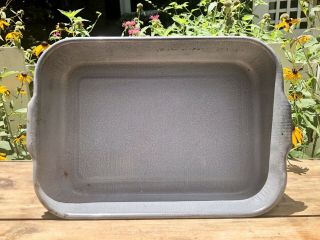 Antique Grey Enamelware Or Graniteware Roasting Pan Rectangular Baking Pan