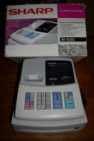 Sharp Cash Register Xe - A102 W/ Operator Key Rarely