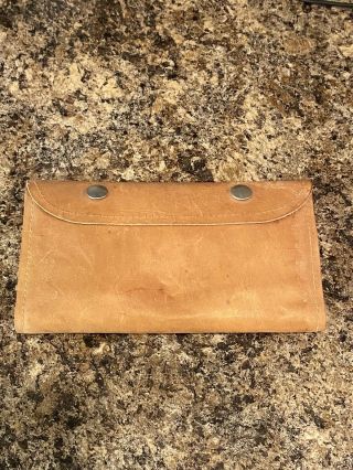 Vintage Larger Leather Fly Fishing Wallet Case Box Holder