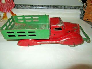 Vintage Antique Metal Truck With Bed And Only 3 Wheels,  May Be
