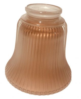 Ceiling Fan Copper - Color Frosted Glass Shade Ribbed Bell Shape 4 3/4” Rare Color