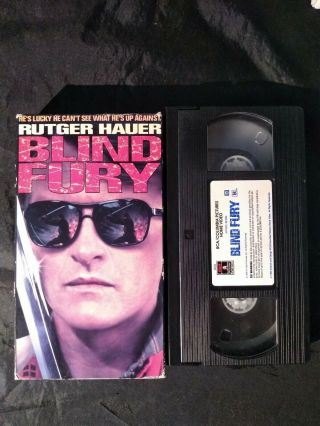 Rare Oop 1st Edition Blind Fury Vhs Video Rutger Hauer Martial Arts Action Film