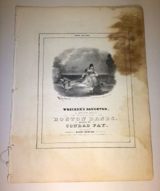 Antique Sheet Music C.  1840 " Wrecker 