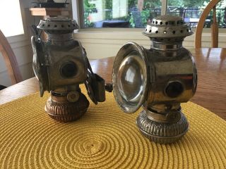 Two Antique Vintage Miller “everlit” Kerosene Bicycle Lights - Parts/repair