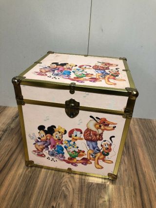 1980’s Vintage 16” Disney Mickey Mouse Minnie Donald Goofy Toy Chest Box Rare