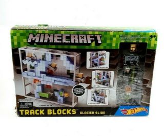 Rare Minecraft Hot Wheels Track Blocks Glacier Slide (box)