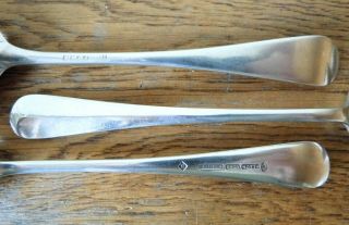 LOVELY VINTAGE 1930s SET of 6 SHEFFIELD SILVER PLATED RATTAIL DESSERT SPOONS 2