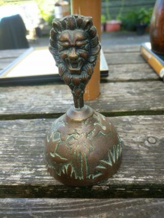 Antique Brass/ Bronze Lion Head Bell.