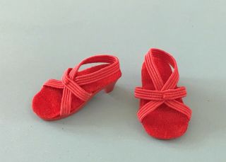 Vintage Madame Alexander Lissy Doll Shoes Red Wedge Sandals
