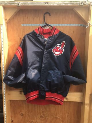 Vtg Cleveland Indians Starter Xl Jacket Rare 90 