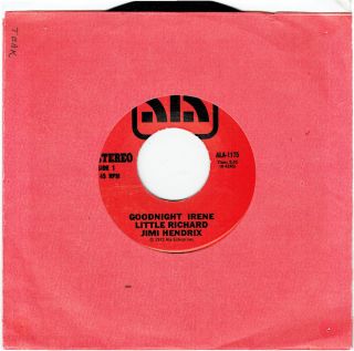 Little Richard & Jimi Hendrix - Goodnight Irene - Rare 7 " 45 Vinyl Record - 1972