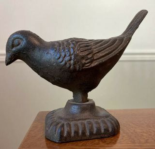 Vintage Antique Cast Iron Bird Unusual Base