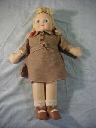 Vintage Cloth Doll Girl Scout Brownie