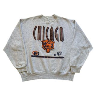 Vtg 90s Chicago Bears Nfl Logo Spell Out 1993 Team Gray Usa Sweatshirt Men 