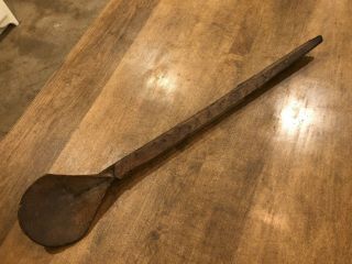 Large Vintage Antique Primitive Hand Carved Wooden Large Spoon Ladle 22 " × 3 "