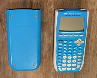 Rare Texas Instruments Ti - 84 Plus Silver Edition Graphing Calculator Light Blue