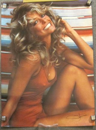 Rare Farrah Fawcett Poster Shag Rug 1976 Pro Arts Cl 14 - 507 Red Swimsuit