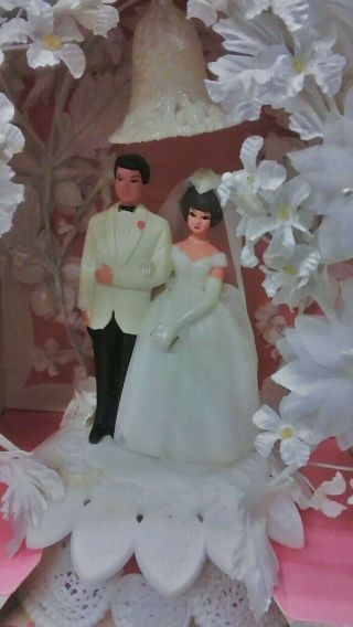 Wilton Vtg Bride/groom Wedding Cake Topper Couple Stand Bell 10 "