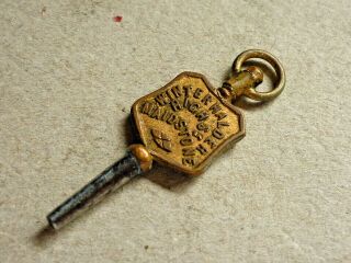 Antique Victorian Advertising Pocket Watch Brass Key Winterhalder Maidstone