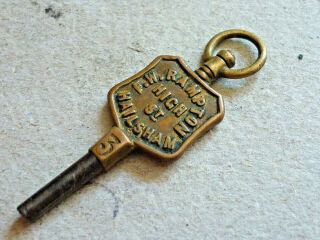 Antique Advertising Pocket Watch Brass Key F.  W.  Rampton High St Hailsham