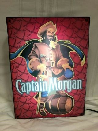 Captain Morgan Light Up Sign Mancave Bar Lounge Advertising Sign Light Up Rare