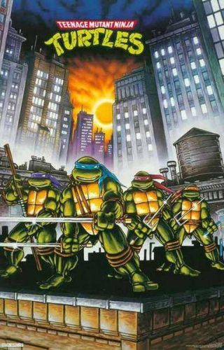 Vintage Teenage Mutant Ninja Turtles Cartoon Comic Poster 2 