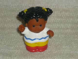 Fisher Price Little People Rare African American Girl 1998 Pigtails