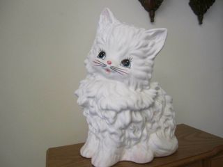 Vintage Inarco White Kitty Cat Planter Large Very Rare