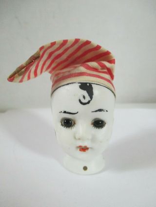 Antique Goebel Bisque Doll Head With Glass Eyes