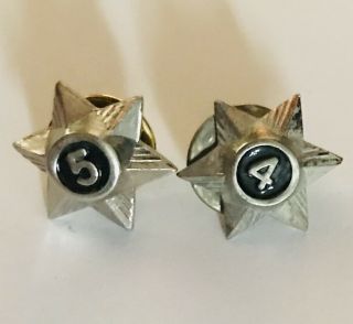 Boy Scouts 5 Year & 4 Year Star Pin Badge Set Rare Vintage (a1)