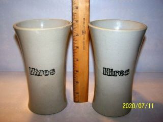 Antique 1940 ' s - 50 ' s HIRES Rootbeer 16 Oz.  Stoneware Stein Mugs 3