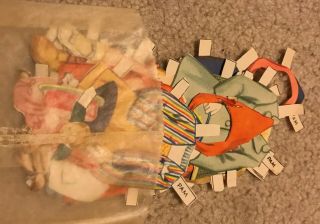 Vintage paper dolls set of 3 young girls with clothes - thick cardboard dolls 3