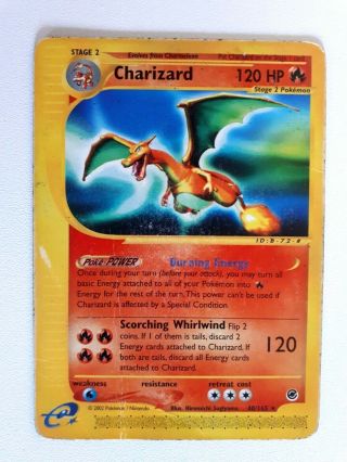 2002 Pokemon Expedition Set Non - Holo Rare Charizard 40/165 Heavily Played