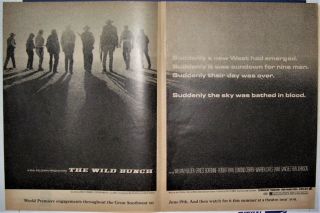1969 Rare " The Wild Bunch " Pr Ad