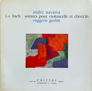 Rare Classic Lp Andre Navarra Gerlin Bach Sonates Pour Violoncelle Clavecin Og