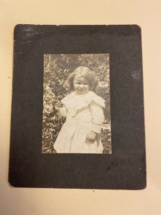 1890s Antique Cabinet Card Photo Little Girl In Garden Dallas Texas Tx