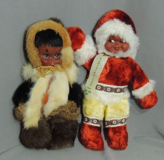 Vintage Inuit Eskimo Dolls Outfit Canada Reliable Regal 1966 Souvenir