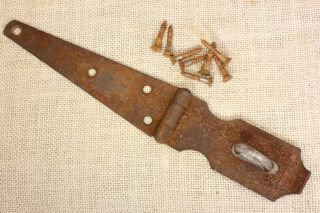 Old Tool Box Hinge Hasp Barn Door Shed Padlock Vintage Rustic Steel 10 " X 1 5/8”