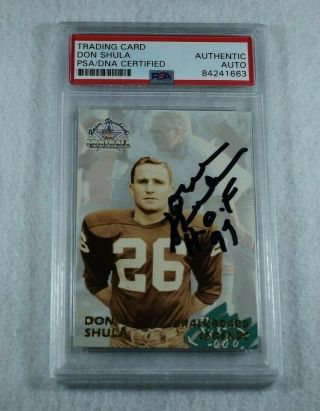 Rare Don Shula Signed Trading Card - Inscribed Hof 97 - Miami Dolphins - Psa