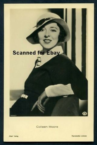 Colleen Moore With Hat 1930s Antique Vintage Ross Verlag Photo Postcard