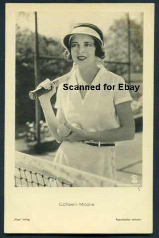 Colleen Moore Tennis 1930s Antique Vintage Ross Verlag Photo Postcard