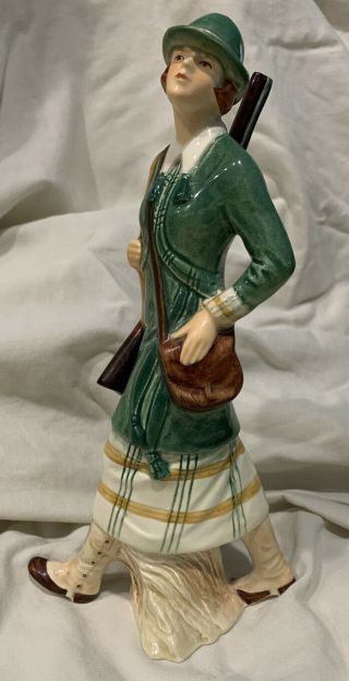 Rare Vintage Goebel West Germany 1913 To The Hunt Woman Lady Hunter Figurine Euc