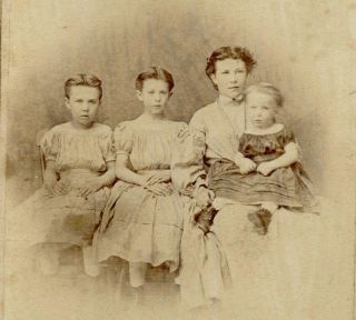 Antique 1860s Civil War Era Cdv Photo Woman Children