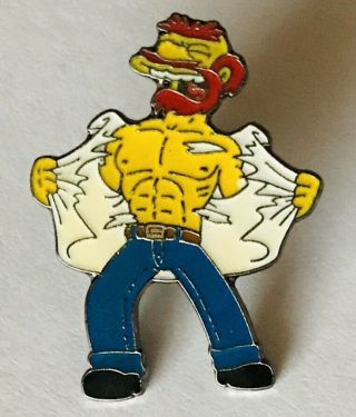 Groundskeeper Willie The Simpsons Pin Badge Fox Cartoon Rare Vintage (d8)