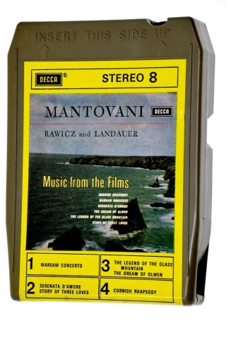 Mantovani And Music From The Films Rare Decca Vtg 8 - Track Cassette Tape Album