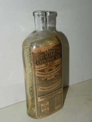 Antique Bottle With Lydia E Pinkham 