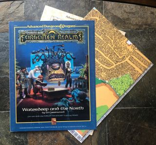 Rare W/map & Nm - Waterdeep And The North 1987 Dungeons & Dragons 1st Ed Module